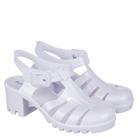 BAMBOO Shoes - 🚫SOLD🚫 Bamboo White Jelly Chunky Heel Sandal BAMBOO Shoes - 🚫SOLD🚫 Bamboo White Jelly Chunky Heel Sandal